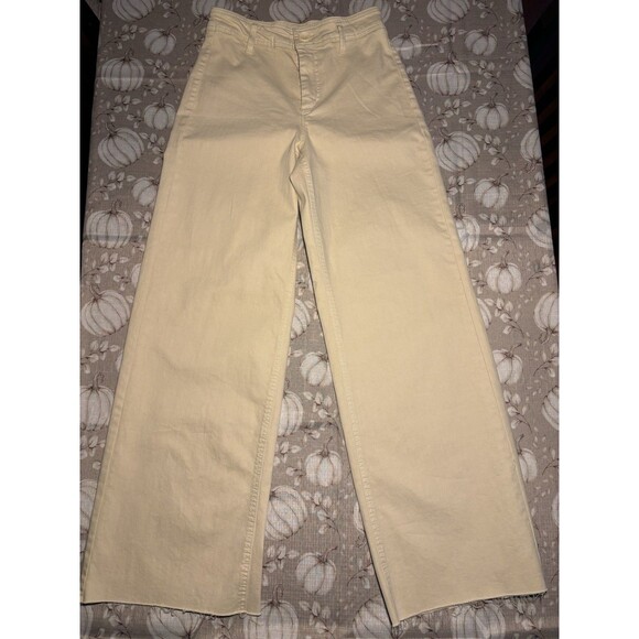 OAT New York Women’s Wide Leg Khakis Size 4 31” Inseam work boho Tan pants - Picture 1 of 13